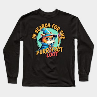 In Search for the Purrfect Loot Dungeon Roleplay Cat Long Sleeve T-Shirt